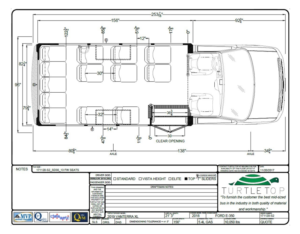 VanTerra XL — 14 passengers + driver & co-pilot